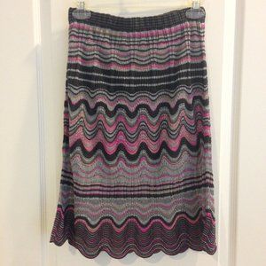 New M Missoni signature zigzag wave print skirt